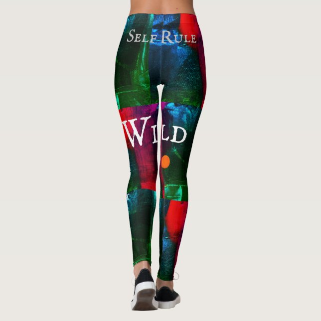 Wild Street Art Urban Red Blue Green Fashion  Leggings (Back)