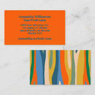 Wild Stripes Colourful Modern Abstract Pattern Business Card