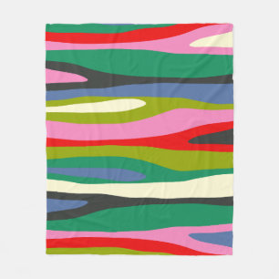 Wild Stripes Modern Multicolor Abstract Pattern Fleece Blanket