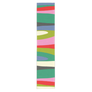 Wild Stripes Modern Multicolor Abstract Pattern Short Table Runner