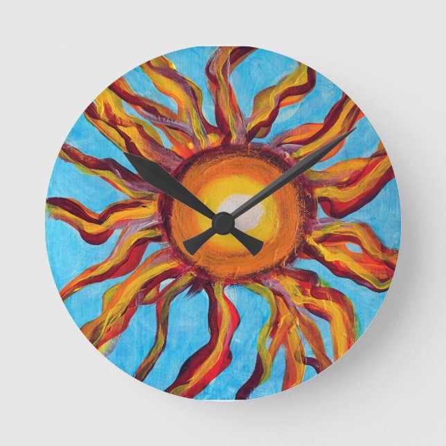 Wild Sun Round Clock (Front)