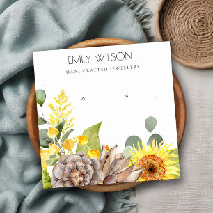 WILD SUNFLOWER PINE FLORAL EARRING DISPLAY LOGO SQUARE BUSINESS CARD