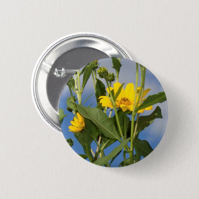 Wild Sunflowers Floral Flower Photography 6 Cm Round Badge (Front & Back)