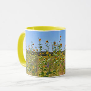 Wild Sunflowers Yellow Flowers on a Farm Art Mug 