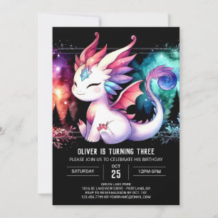 Wild Sweet Dragon Birthday Invitation