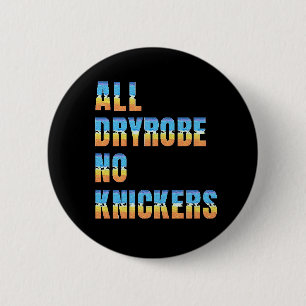 Wild swimming no knickers sea swimmer 6 cm round badge