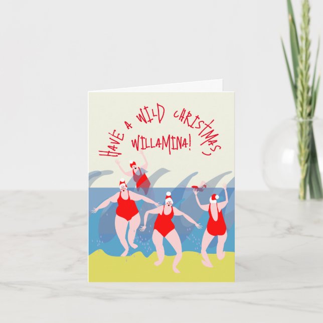 Wild Swimming Women Christmas Card (Front)