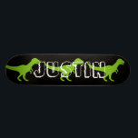 Wild T rex dinosaur custom design skateboard deck<br><div class="desc">Wild T rex dinosaur custom design skateboard deck. Cool wooden skate board design for boys and girls. Fun Birthday gift idea for kids. Personalise with your own unique name, funny quote or monogram letters. Awesome Birthday gift idea for skater son, grandson, nephew, cousin, daughter, sister, brother, friends, boyfriend, girlfriend etc....</div>