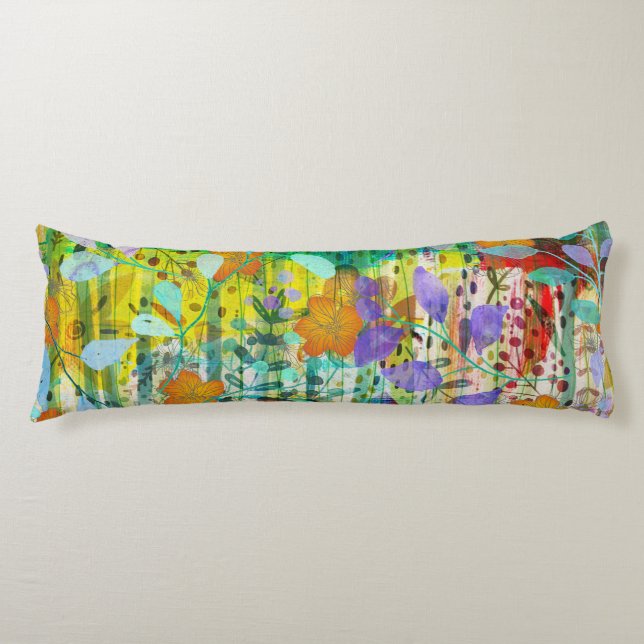 Wild Tangerine - Nature Inspired Floral Art -  Body Cushion (Front)