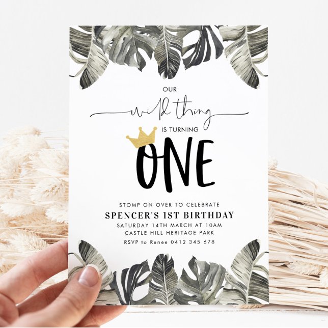 Wild Thing Boys 1st Birthday Party Wild One Invitation (Creator Uploaded)