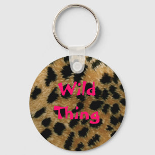 Wild Thing leopard print keychain