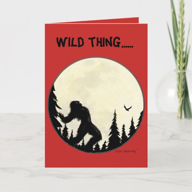 Wild thing Valentine's Day card in red (Front)