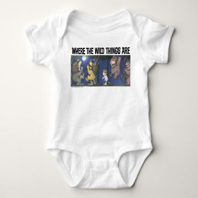 Wild Things and Max Dancing in Moonlight Baby Bodysuit (Front)