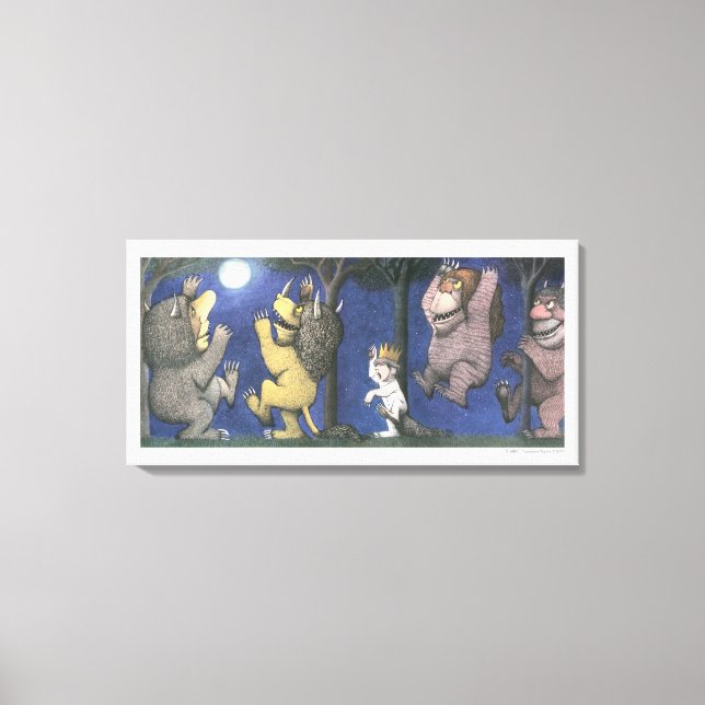 Wild Things and Max Dancing in Moonlight Canvas Print (Front)