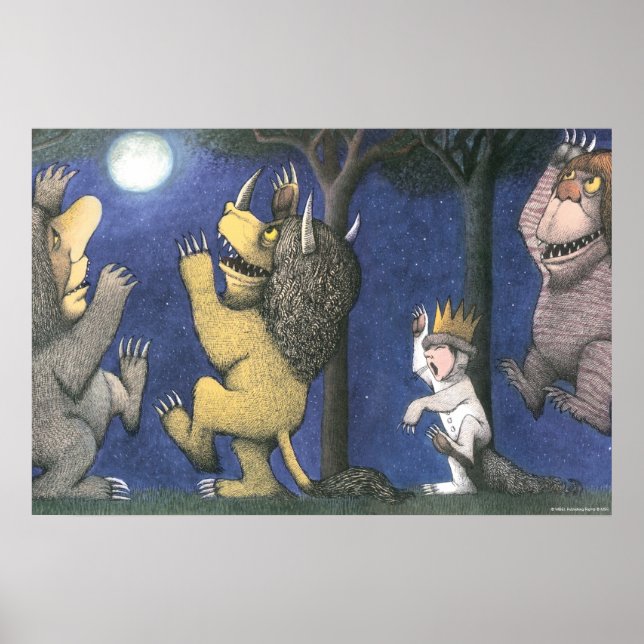 Wild Things and Max Dancing in Moonlight Poster (Front)