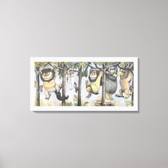 Wild Things and Max Swinging From Trees Canvas Print (Front)