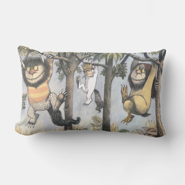 Wild Things and Max Swinging From Trees Lumbar Cushion (Front)