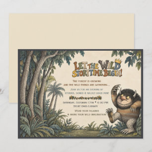 Wild Things Library Storytime Event Invitation