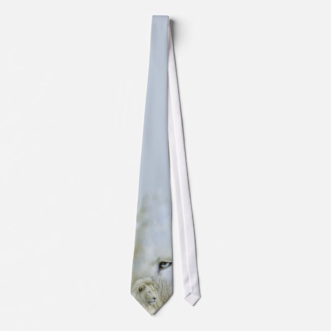 Wild Ties - White Lion Art Tie (Front)