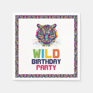 Wild Tiger, Birthday Party Napkin