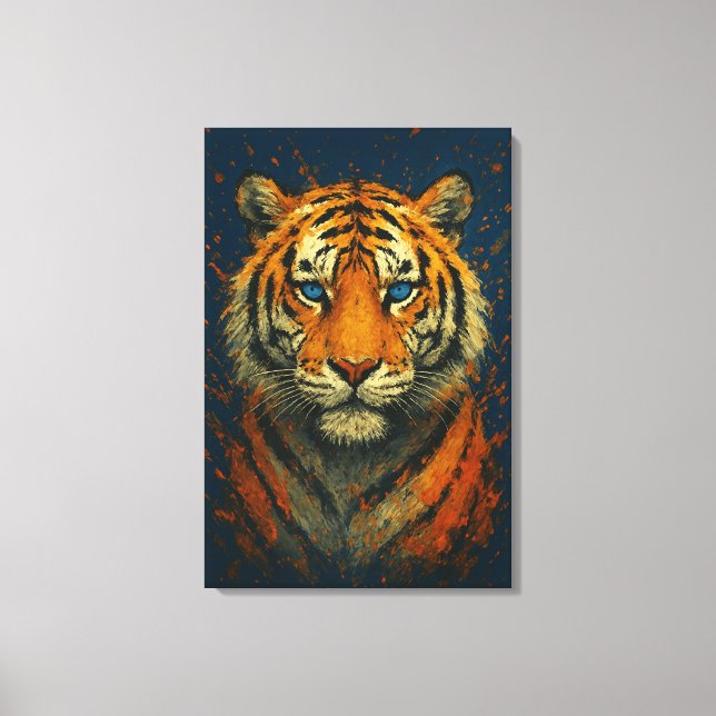 Wild Tiger – Bold Painted Portrait Canvas Print (Front)