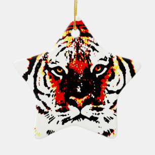 Wild Tiger Ceramic Tree Decoration