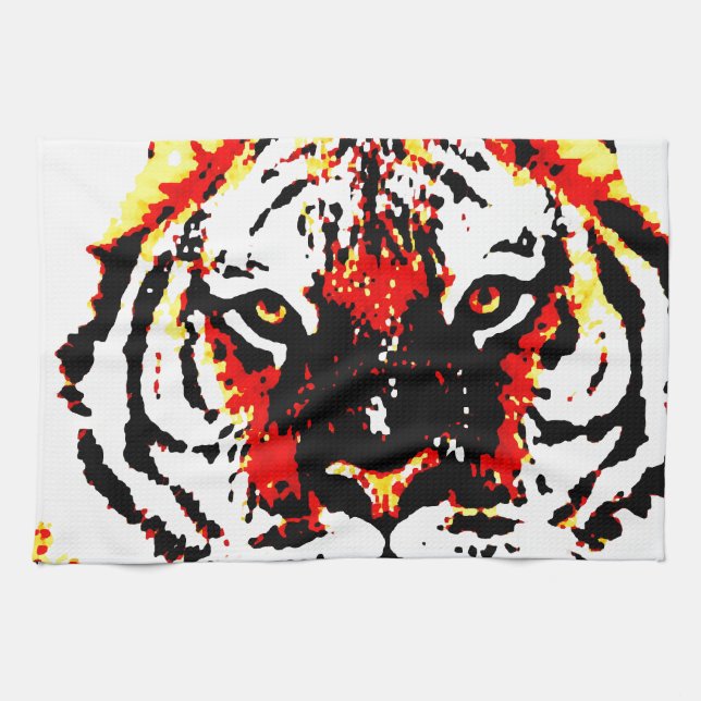 Wild Tiger Eyes Tea Towel (Horizontal)