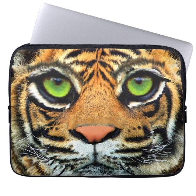 Wild Tiger Face Laptop Sleeve (Front)