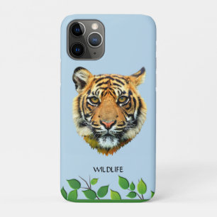 Wild Tiger Face on Light Blue Case-Mate iPhone Case