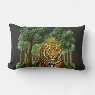 “Wild Tiger in the Forest – Natural Light Jungle D Lumbar Cushion
