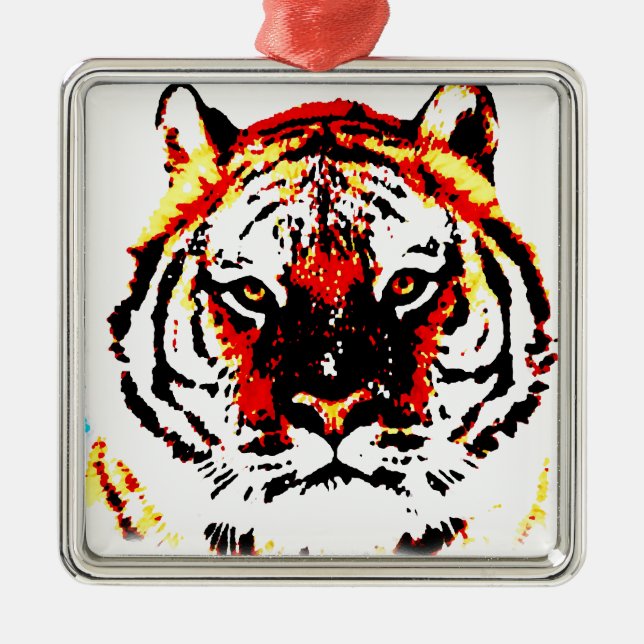 Wild Tiger Metal Tree Decoration (Front)