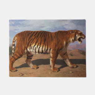 Wild Tiger on the Hunt (by Rosa Bonheur) Doormat