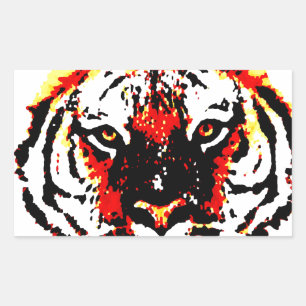 Wild Tiger Rectangular Sticker