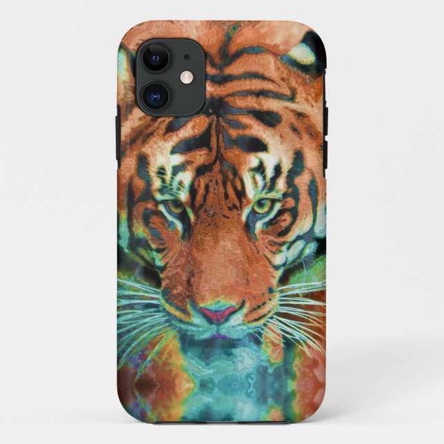 Wild Tiger Reflection Big Cat Wildlife Art Case-Mate iPhone Case (Back)