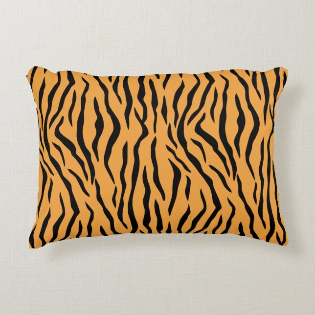 Wild Tiger Skin Pattern Accent Pillow (Front)