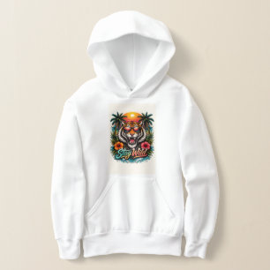 Wild Tiger Sunset Hoodie – Vibrant Tropical Graphi