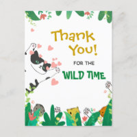 Wild Time Cute Tuxedo Kitty Cat Thank You