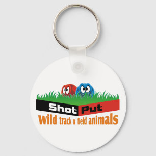 wild track and field animals key ring