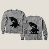 Wild Trio: Wolf, Eagle, and Bear Silhouette