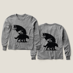 Wild Trio: Wolf, Eagle, and Bear Silhouette