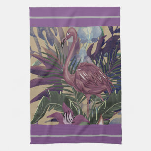 Wild Tropical Flamingo Tea Towel