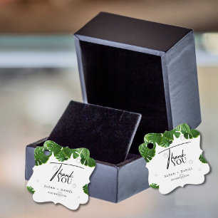 Wild Tropical Lush Palm Leaves & Modern Thank You Favour Tags