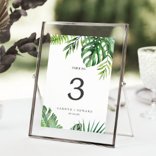 Wild Tropical Palm 5x7" Table Number