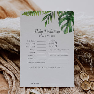Wild Tropical Palm Baby Predictions & Advice Card