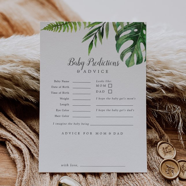 Wild Tropical Palm Baby Predictions & Advice Card (Creator Uploaded)