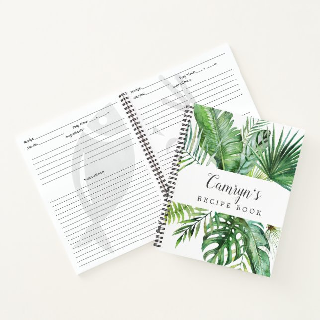 Wild Tropical Palm Bridal Shower Recipe Notebook (Inside)