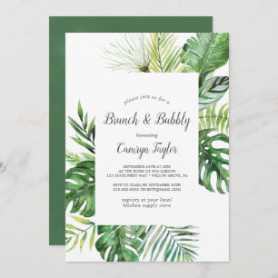 Wild Tropical Palm Brunch and Bubbly Invitation