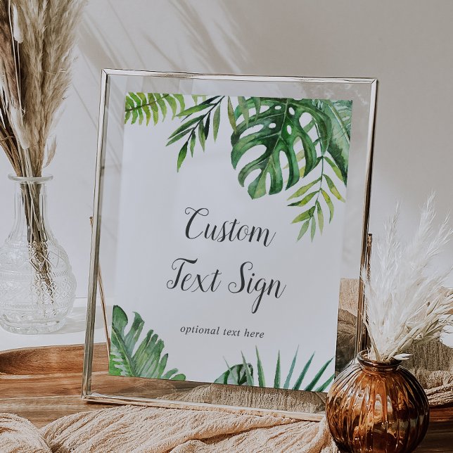 Wild Tropical Palm Cards & Gifts Custom Text Sign (Creator Uploaded)