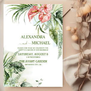 Wild Tropical Palm Casual Wedding Invitation