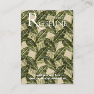 Wild Tropical palm green Logo Earring Display Business Card